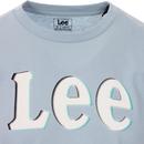 LEE JEANS Distorted Logo T-Shirt In Ashley blue