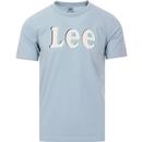 LEE JEANS Distorted Logo T-Shirt In Ashley blue