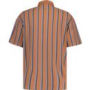 Lee Jeans Retro Stripe Loose Zipped Polo Top Cider