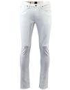 Luke LEE Slim Tapered 60s Mod White Denim Jeans 
