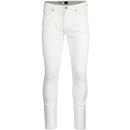 lee mens luke power stretch slim fit tapered jeans off white	