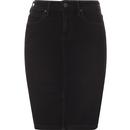 lee jeans womens denim slim pencil skirt clean black