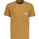 lee jeans mens chest pocket crew neck relaxed tshirt tumbleweed brown