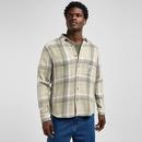 Lee Retro 70s Textured Plaid Check Workwear Shirt in Oak Moss Model Front Photo
