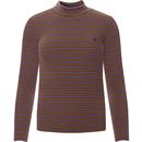 lee jeans womens ribbed striped long sleeve fitted turtleneck top black purple