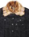 LEE Women's Faux Fur Collar Velvet Rider Jacket 