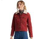 lee women's rider sherpa cord jacket red