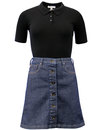 LEE Retro Mod Sixties Button Through Denim Skirt