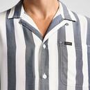 Lee Men's Retro Stripe Resort Shirt Rivet Navy
