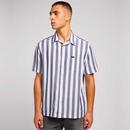 Lee Retro Stripe Resort Collar Shirt in Surf Blue 112350100