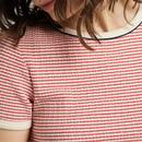 LEE JEANS Womens Stripe Ribbed Slim Fit Tee AR