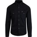 LEE Retro 70s Slim Fit Denim Western Shirt (Black)
