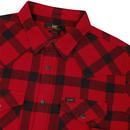 LEE Men's Retro Lumberjack Check Western Shirt RED