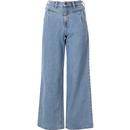 lee jeans womens stella a line yoke ultra high waist wide leg jeans stonewash blue