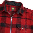 LEE JEANS Mens Retro 50s Wool Overshirt Jacket RED