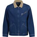 lee jeans mens regular fit cord collar zip denim jacket vernon blue