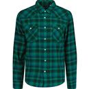 levis mens barstow western standard long sleeve plaid shirt green