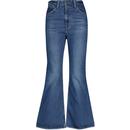 levis womens 70s high waist distressed flared leg jeans sonoma step mid blue