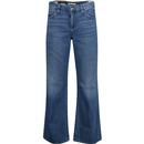 levis womens baggy bootcut leg jeans worn light indigo blue