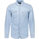 Levi's Barstow Special Edition Western Shirt Turquoise Rivet Stonewash Blue Main Photo