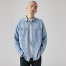 Levi's Barstow Special Edition Western Shirt Turquoise Rivet Stonewash Blue Main Photo