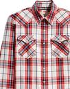 LEVI'S Barstow Check Western Shirt WILDCAT CRIMSON