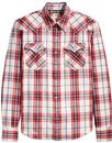 LEVI'S Barstow Check Western Shirt WILDCAT CRIMSON