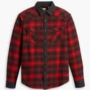 Levi's Barstow Western Stanley Plaid Check Shirt in Black and Red 857440053