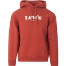 levis mens relaxed fit graphic drawstring hoodie marsala red