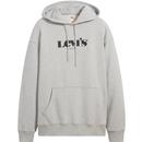 levis mens relaxed fit graphic logo print hoodie grey
