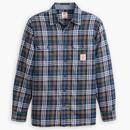 Levi's Boone Plaid Classic Worker Shirt in Dress Blue