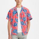 Levi's Men's Retro 80s Classic Camper Revere Collar Floral Shirt in Coral Quartz
