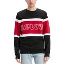 Levi's Men's Retro 1990s Colour Block Sweatshirt in Navy and Red