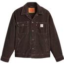 levis mens sunrise retro corduroy trucker jacket coffee brown