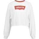 levis womens vintage raglan sleeve crew neck cropped sweatshirt orange white