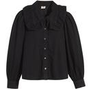 levis womens emilie statement collar puff long sleeve blouse black rose