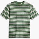Levi's Red Tab Otis Geo Stripe T-shirt in Green A06370089