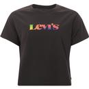 levis womens graphic tie dye logo print varsity tshirt obsidian black