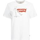 levis womens relaxed fit graphic logo print tshirt white