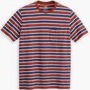 levis mens hartford stripe pocket crew neck tshirt navy red