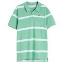 Levi's Men's Retro Mod HM Good Stripe Polo Shirt in Turaco Green