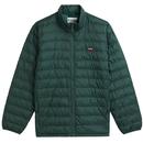 levis mens presidio short quilted lightweight zip jacket pine needle green