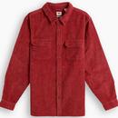 Levi's Jackson Retro Mod Jumbo Cord Worker Shirt in Brick red