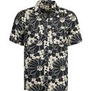 levis mens joyce bold floral print short sleeve resort shirt pirate black