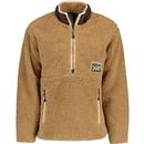 levis mens lakeside borg funnel zip neck overhead jacket iced coffee brown