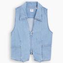 Levi® Women's Lilou Retro 90s Denim Zip Vest  Blue