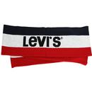 Levi's Retro 1970s Knitted Stripe College Scarf in Red/White/Navy