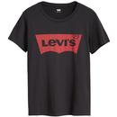 levis womens perfect batwing logo print tshirt mineral black