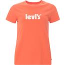 levis womens the perfect poster logo crew neck tshirt persimmon orange