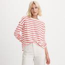 Levi's® Margot Long Sleeve Women's Stripe Tee Red
